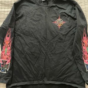 RHUDE NEON FLAME LONG SLEEVE T-SHIRT Sz Medium